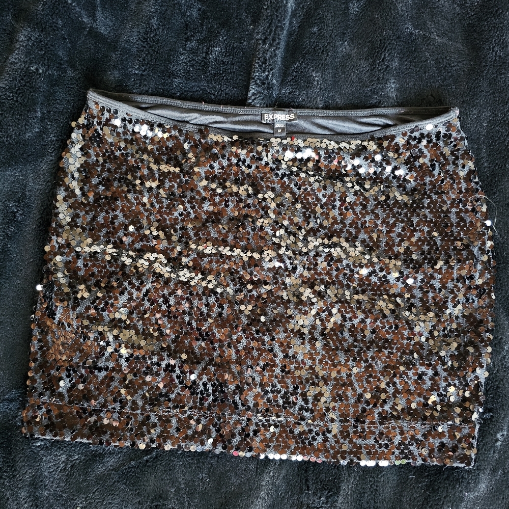 Express Sequin Mini Skirt